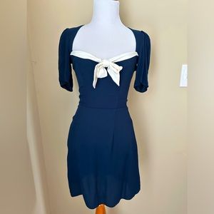 Reformation Grant dress in navy. Size 2 and in great condition!
